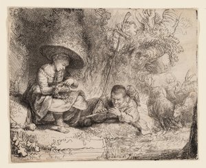 Fløytespilleren av Rembrandt van Rijn