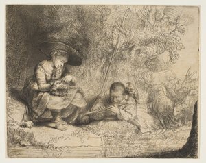 Fløytespilleren, 1642. av Rembrandt van Rijn