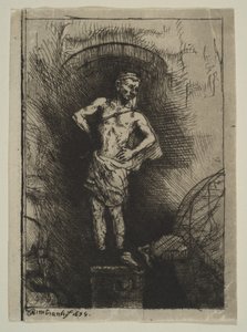 Bildet sett av Nebuchadnesar, 1655. av Rembrandt van Rijn