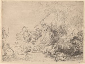 Den store løvejakten av Rembrandt van Rijn