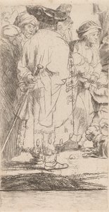 The Man with a Cane Fragment from the Hundred Guilder Print, ca. 1649. av Rembrandt van Rijn