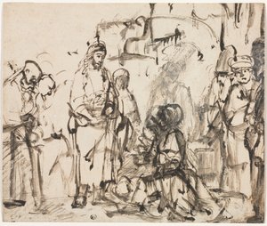 Kristi møte med Marta og Maria etter Lasarus død, ca. 1662-65. av Rembrandt van Rijn