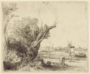 The Omval, 1645 (etsing og tørrpunkt på papir) av Rembrandt van Rijn