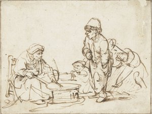 Pannekakekvinnen, ca. 1635. av Rembrandt van Rijn