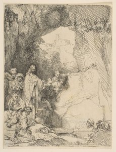 The Raising of Lazarus, liten tallerken, 1642. av Rembrandt van Rijn