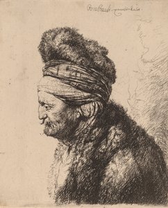 Det andre orientalske hodet, ca. 1635. av Rembrandt van Rijn