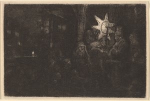 The Star of the Kings: A Night Piece av Rembrandt van Rijn