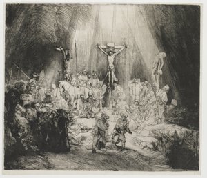 De tre korsene Kristus korsfestet mellom de to tyvene: 