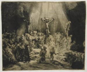 De tre korsene Kristus korsfestet mellom de to tyvene: 