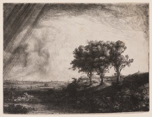De tre trærne av Rembrandt van Rijn