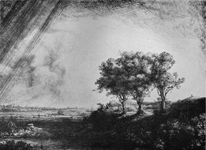 De tre trærne, 1643 av Rembrandt van Rijn
