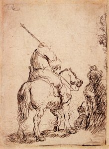 The Turbaned Soldier on Horseback, 1632 av Rembrandt van Rijn