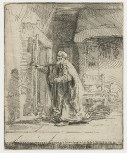 Blindheten til Tobit: den større platen av Rembrandt van Rijn