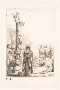 Korsfestelsen: liten tallerken av Rembrandt van Rijn