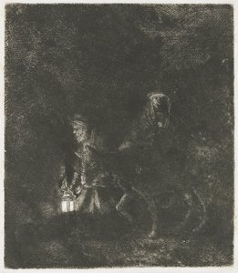 Flyturen til Egypt: et nattstykke av Rembrandt van Rijn