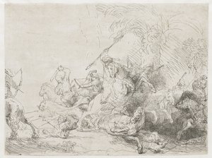 Den store løvejakten av Rembrandt van Rijn