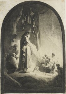 Oppreisningen av Lasarus: den større platen av Rembrandt van Rijn
