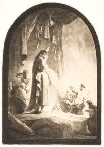 Oppvekkelsen av Lasarus: det større bildet av Rembrandt van Rijn