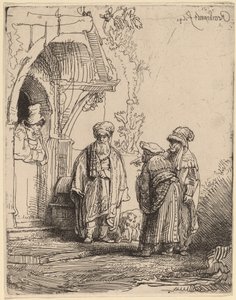 Tre orientalske skikkelser (Jacob og Laban?) av Rembrandt van Rijn