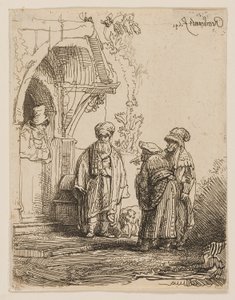 Tre orientalske skikkelser (Jacob og Laban?) av Rembrandt van Rijn