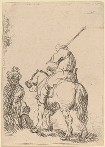 Turbansoldat til hest av Rembrandt van Rijn