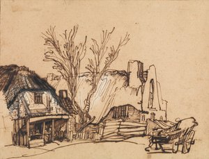 To hytter, ca. 1636. av Rembrandt van Rijn