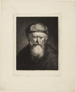 Irritabel gammel mann av Rembrandt van Rijn