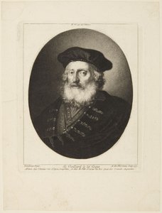 Gammel mann med beret av Rembrandt van Rijn