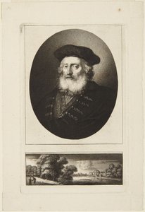 Gammel mann med toque av Rembrandt van Rijn