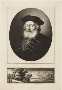 Gammel mann med lue av Rembrandt van Rijn