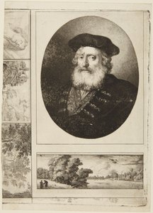 Gammel mann med toque av Rembrandt van Rijn