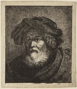 Gammel mann med lue av Rembrandt van Rijn