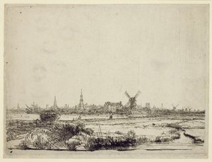 Utsikt over Amsterdam, ca. 1640 av Rembrandt van Rijn