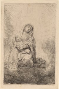 Jomfru og barn i skyene av Rembrandt van Rijn
