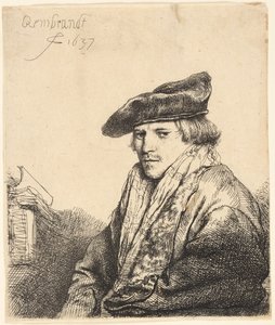 Ung mann i fløyelshette (Ferdinand Bol?) av Rembrandt van Rijn