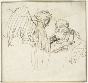 Sakarias og engelen, ca. 1635 av Rembrandt van Rijn