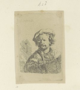 Selvportrett med beret og dekorert kappe Recueil de quatre-vingt-cinq estampes originales (serietittel) av Rembrandt van Rijn