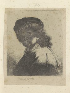 Selvportrett med beret og halstørkle, ansiktet i skyggen Recueil de quatre-vingt-cinq estampes originales (serietittel) av Rembrandt van Rijn