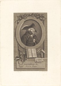 Fredrik den store, konge av Preussen av Remi Henri Joseph Delvaux after Johann Heinrich Ramberg