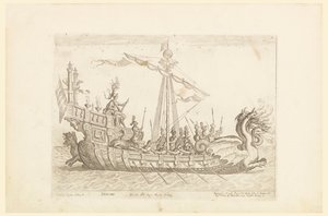 Hercole barca del Sig. Nicolo Cimenes, fra Vessels of the Argonauts for bryllupsfeiringen til Cosimo de' Medici i 1608, plate 19