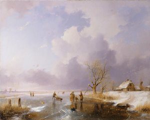 Landskap med frossen kanal, 1842