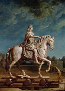 Transport av rytterstatuen av Louis XIV fra verkstedet ved Capucines-klosteret i 1669, etter 1669