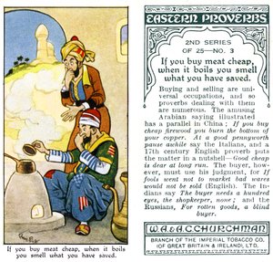 Hvis du kjøper kjøtt billig, når det koker, lukter du det du har spart, 1932 av René Bull