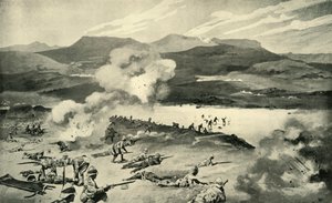 'Slaget ved Colenso - Dublin Fusiliers forsøk på Ford the Tugela', 1900 av René Bull
