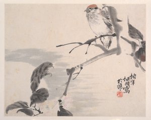 Dyr, blomster og fugler, 1800-tallet. av Ren Yi