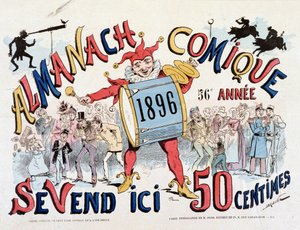 En klovn med tromme og cymbaler - Tegning av Draner (Jules Georges Renard