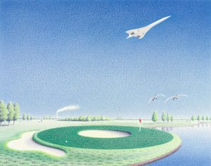 Circle, 2000, Fargeblyanttegning på papir av Rene Boin
