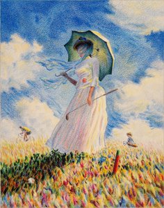 MONET-Golf, 2019, Fargeblyanttegning på papir