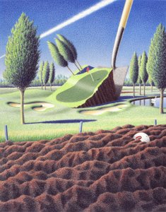 Spade, 2005, Fargeblyanttegning på papir av Rene Boin