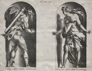 Cephalus og Procris i to nisjer av Rene Boyvin